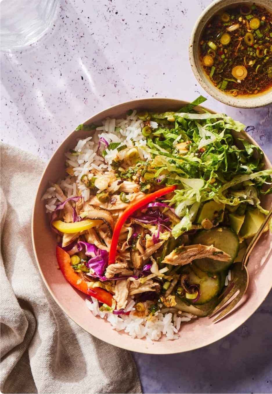 Ginger–Garlic Chicken & Cabbage Bowl